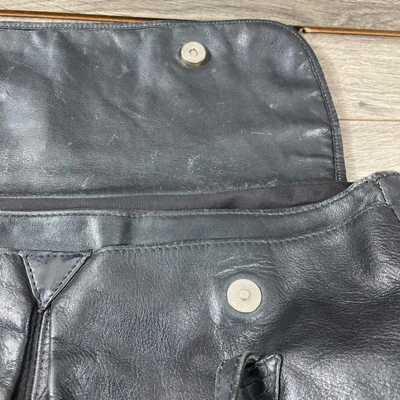 VTG Libaire California Bag Black Soft Leather Cross Body Flap Satchel Brief Case - Picture 16 of 16